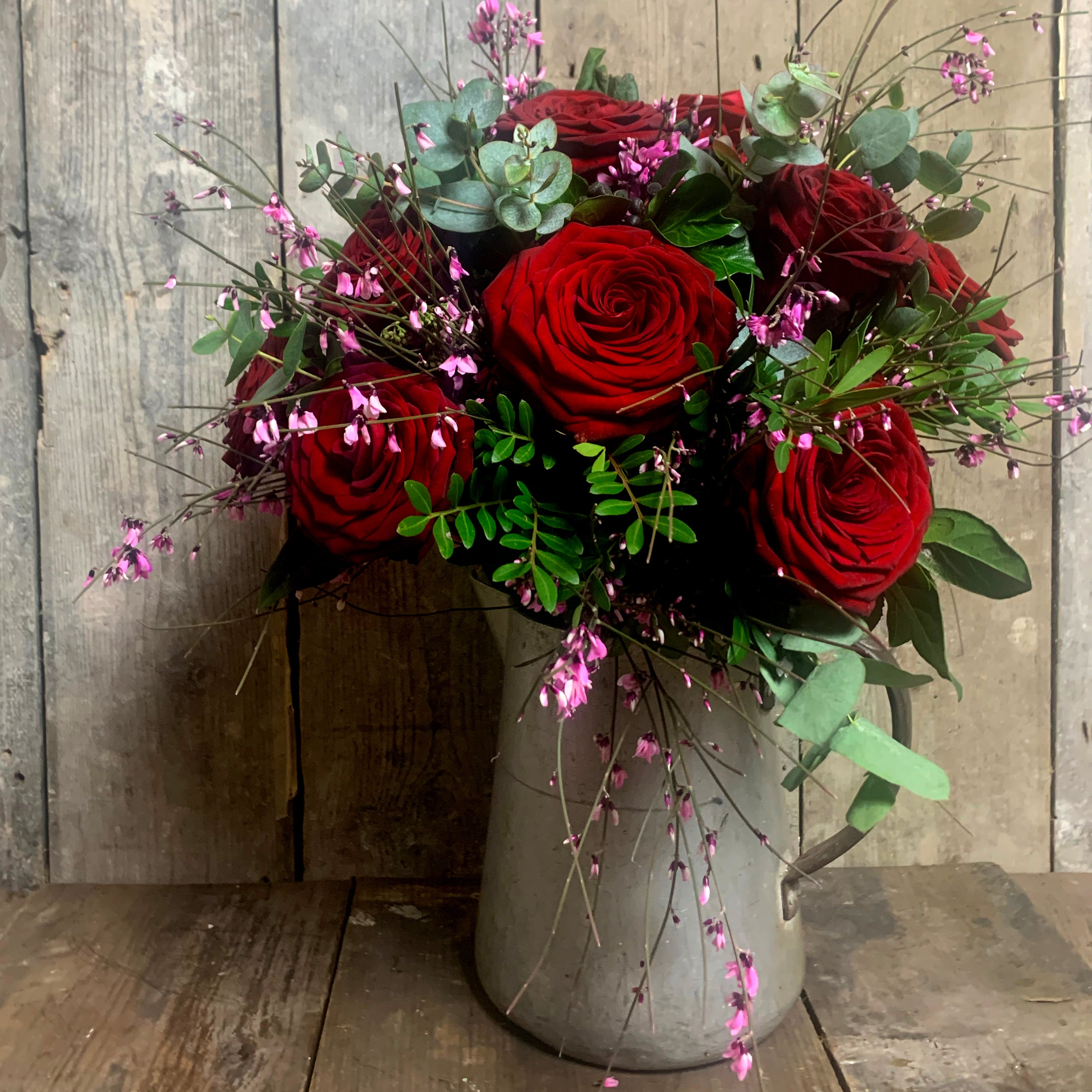 Dozen Roses Lily violet may flowers